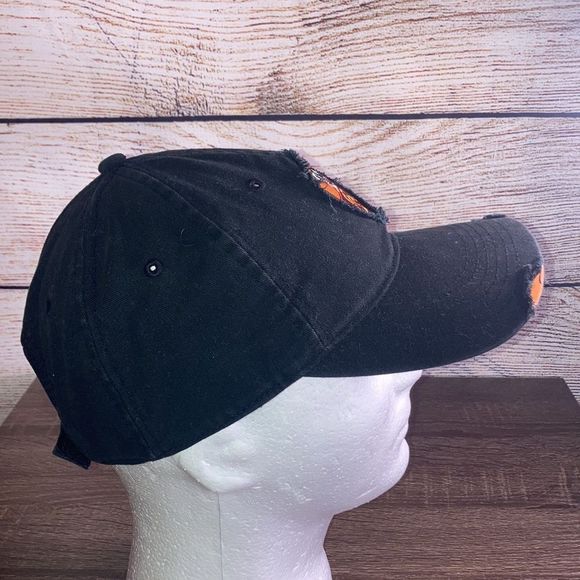 Mens A.S Roma Official Merch Hat Black& Orange Distressed - Picture 3 of 9